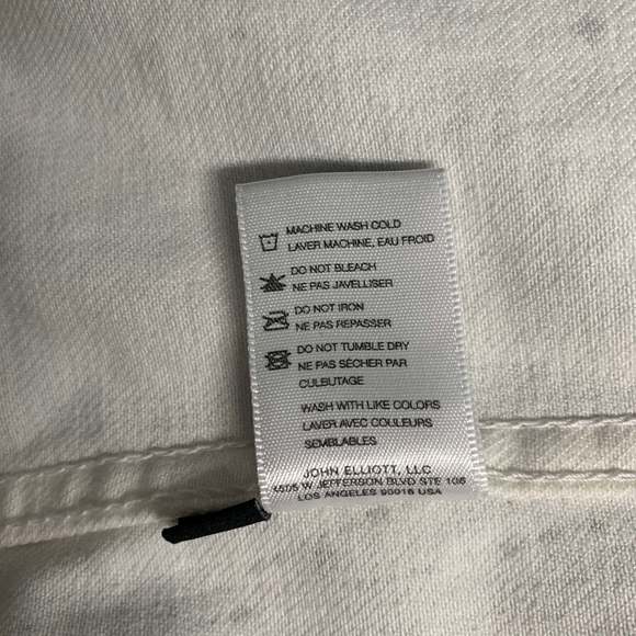 JOHN ELLIOTT Chest Grey White Painted Cotton Trucker Jacket - Picture 7 of 7